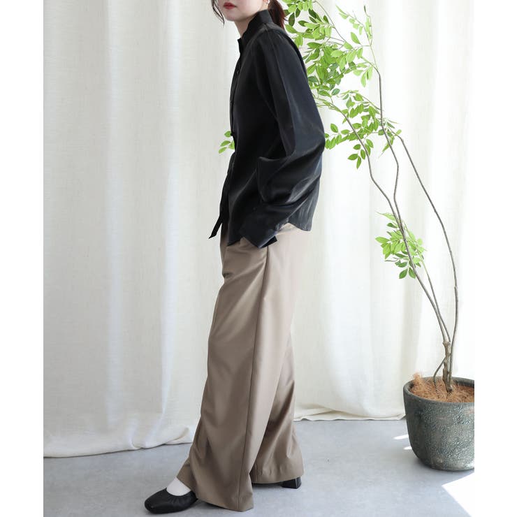 オリジナル光沢感バンドカラーブラウス | aimoha  | 詳細画像14 