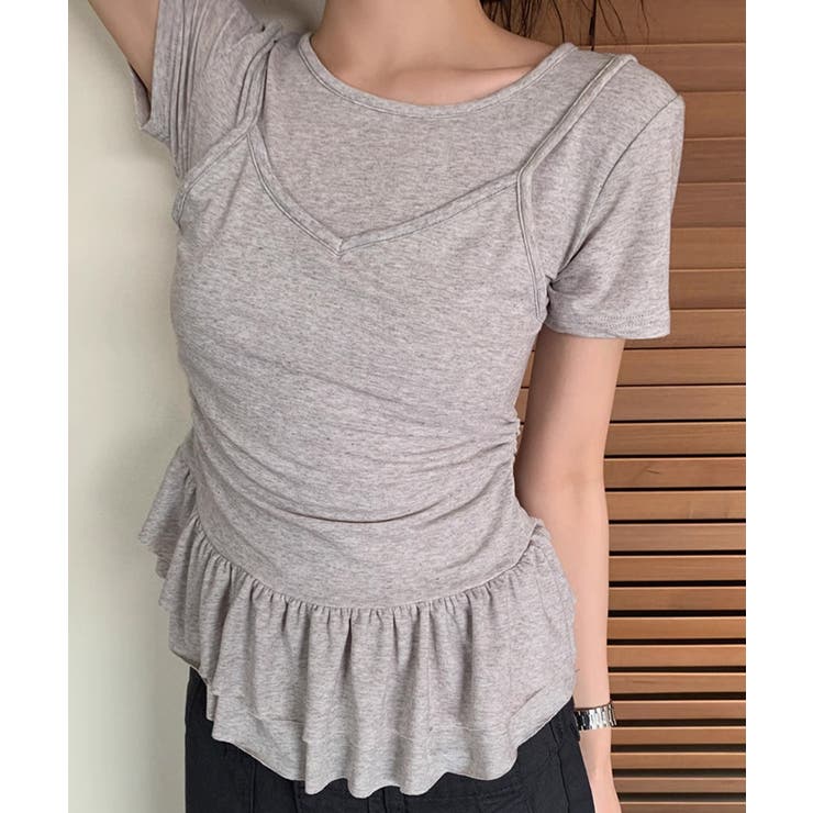 【Jasmine】レイヤード風裾フリルTシャツ Jasmine Grandifl… | aimoha  | 詳細画像26 