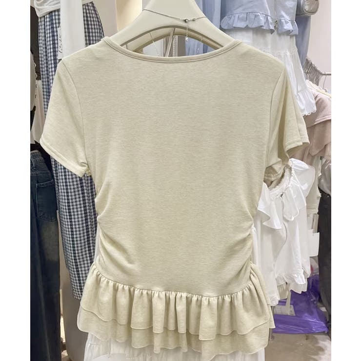 【Jasmine】レイヤード風裾フリルTシャツ Jasmine Grandifl… | aimoha  | 詳細画像9 