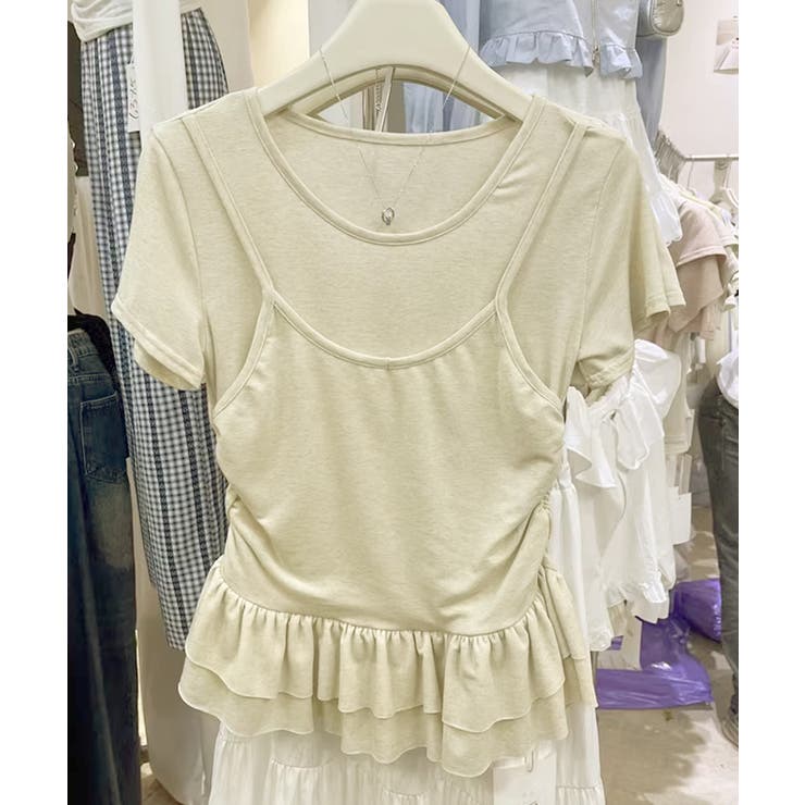 【Jasmine】レイヤード風裾フリルTシャツ Jasmine Grandifl… | aimoha  | 詳細画像10 