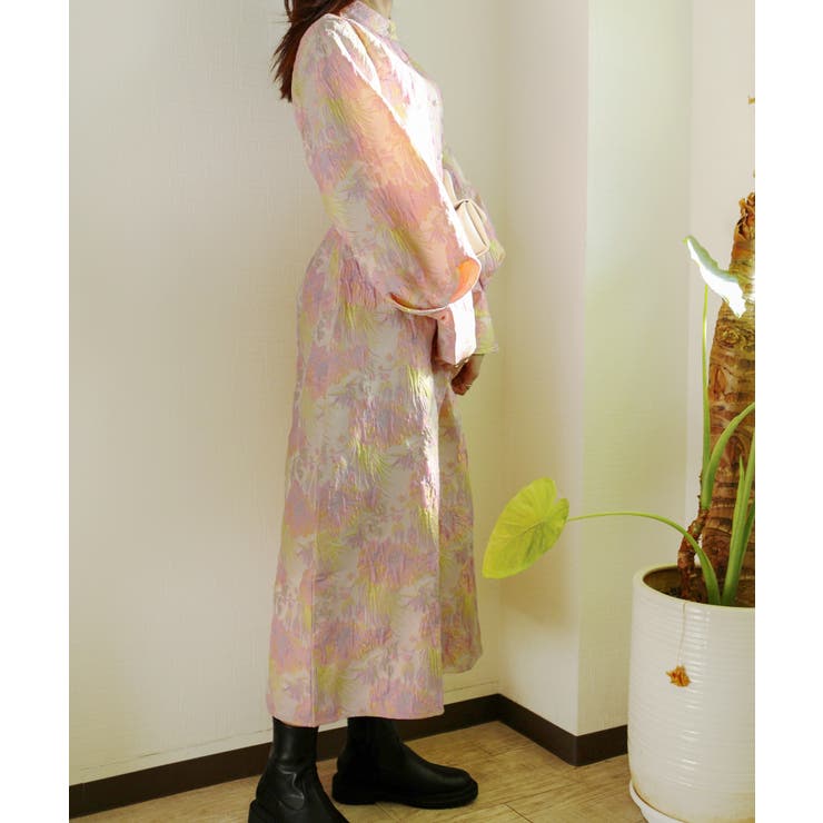 ニュアンスカラースタンドカラーワンピース スタンドカラーワンピース | aimoha  | 詳細画像30 