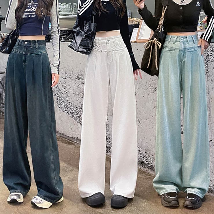 ハイウエストワイドデニムパンツ | aimoha  | 詳細画像1 