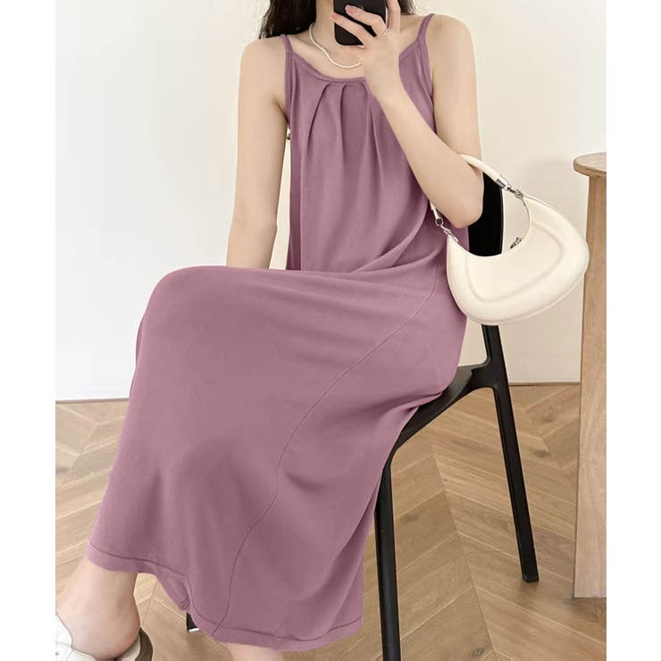 パープル | 【aimoha】キャミソールロングワンピース | aimoha 