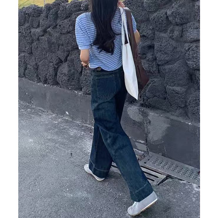 ボーダー柄半袖ニットトップス | aimoha  | 詳細画像6 
