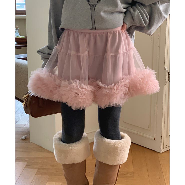 【Jasmine】チュール裾フリルボリュームミニスカート Jasmine Gra… | aimoha  | 詳細画像22 