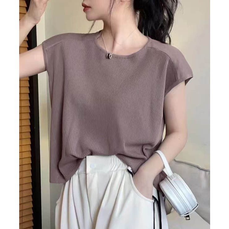 チョコ | 【aimoha】フロントリブデザインノースリーブトップス | aimoha 