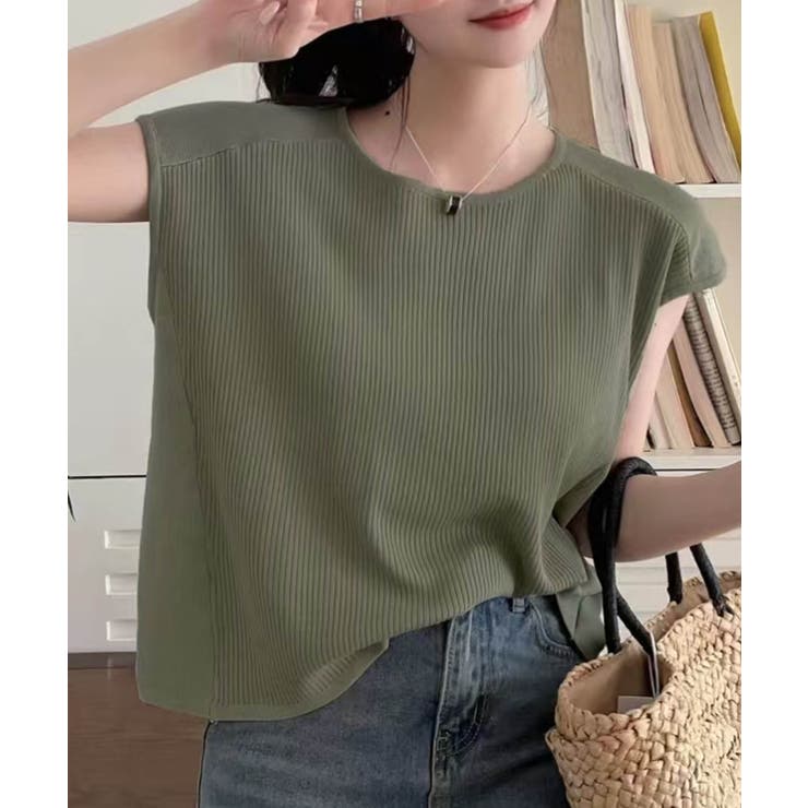 【aimoha】フロントリブデザインノースリーブトップス | aimoha  | 詳細画像5 