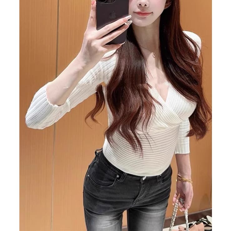 【Jasmine】カシュクールリブニットトップス Jasmine Grandif… | aimoha  | 詳細画像17 