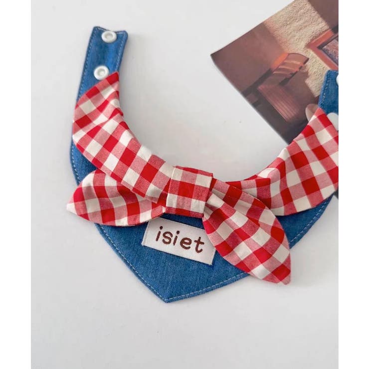 ギンガムチェックリボン付きペットスカーフ | aimoha  | 詳細画像2 