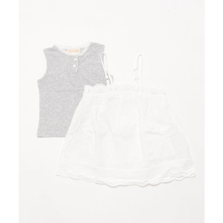 【aimoha KIDS 】タンクトップ＋レースキャミワンピセット | aimoha kids | 詳細画像6 
