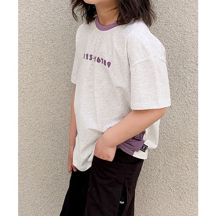 【aimoha-KIDS-】キッズ 配色ナンバープリントTシャツ  | aimoha kids | 詳細画像18 