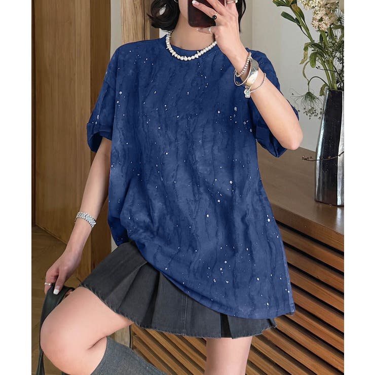 ネイビー | 【HOOK】for girls デュアルムードプリントTシャツ | HOOK