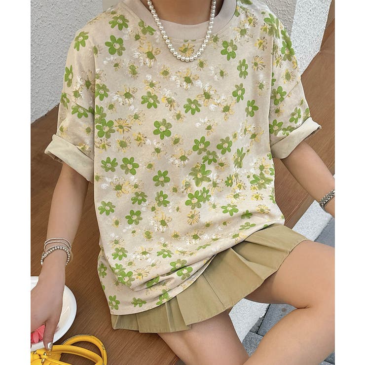 ベージュ | 【HOOK】for girls デュアルムードプリントTシャツ | HOOK