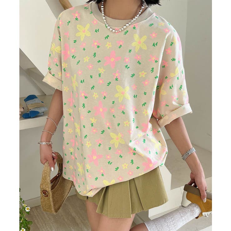 ベージュ | 【HOOK】for girls カラフルポップアートTシャツ | HOOK