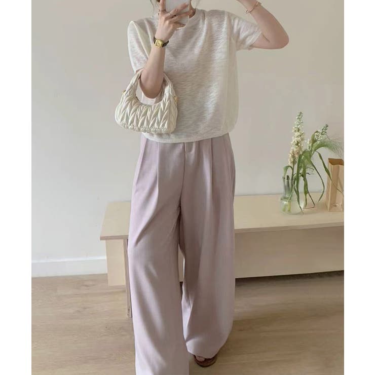 シンプル半袖ニットトップス | aimoha  | 詳細画像9 