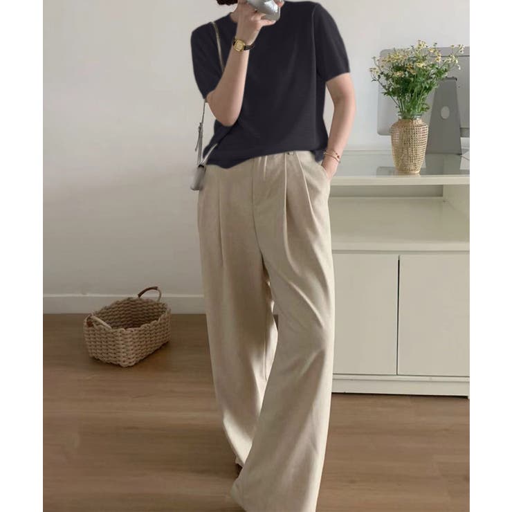 シンプル半袖ニットトップス | aimoha  | 詳細画像15 