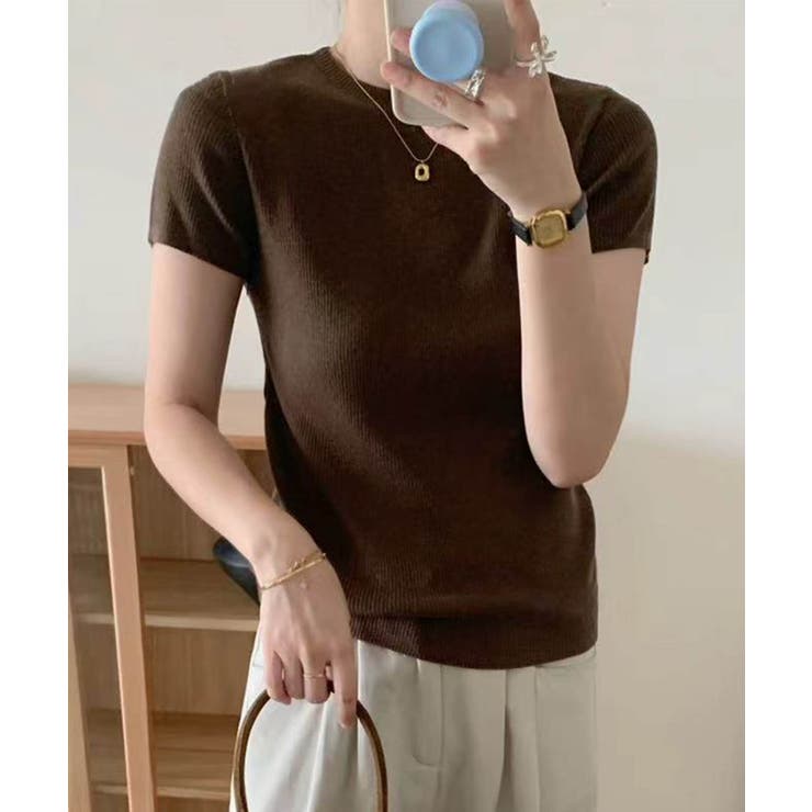 【aimoha】バックボタンデザイン半袖ハイネックトップス | aimoha  | 詳細画像26 