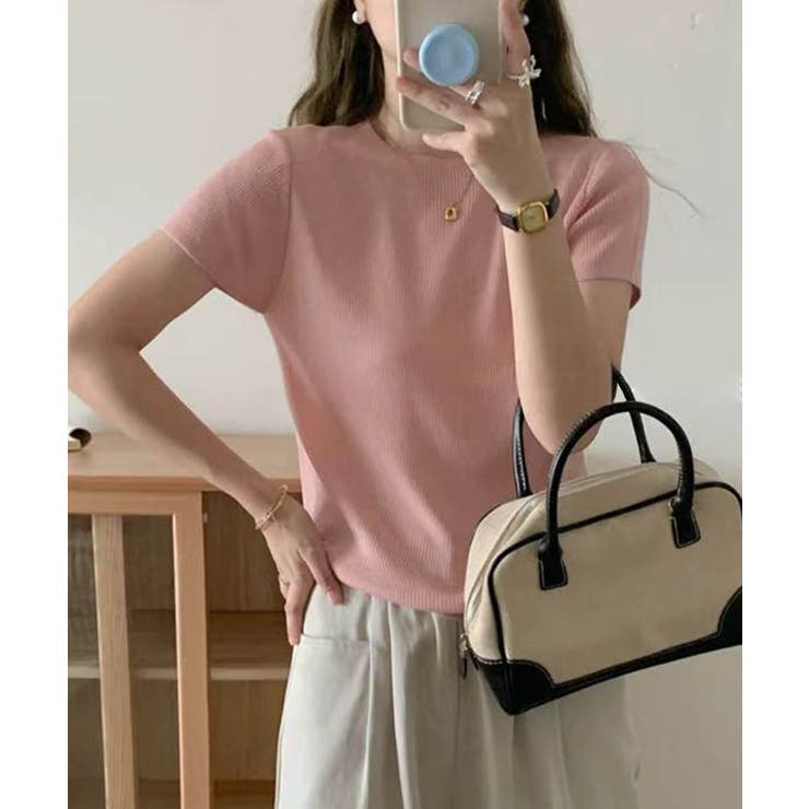 【aimoha】バックボタンデザイン半袖ハイネックトップス | aimoha  | 詳細画像13 