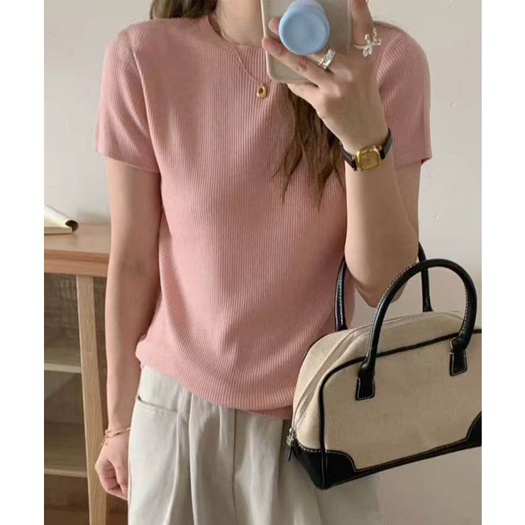 【aimoha】バックボタンデザイン半袖ハイネックトップス | aimoha  | 詳細画像14 