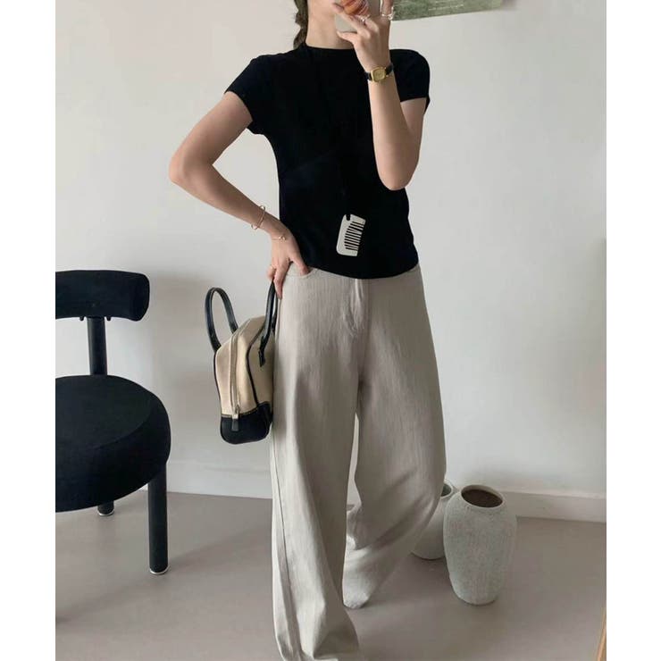 【aimoha】バックボタンデザイン半袖ハイネックトップス | aimoha  | 詳細画像15 