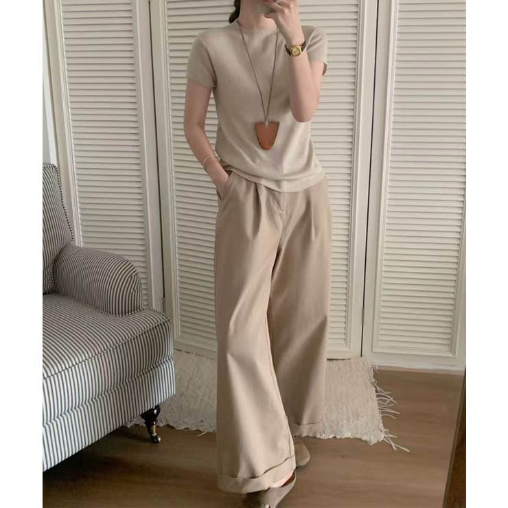 【aimoha】バックボタンデザイン半袖ハイネックトップス | aimoha  | 詳細画像19 