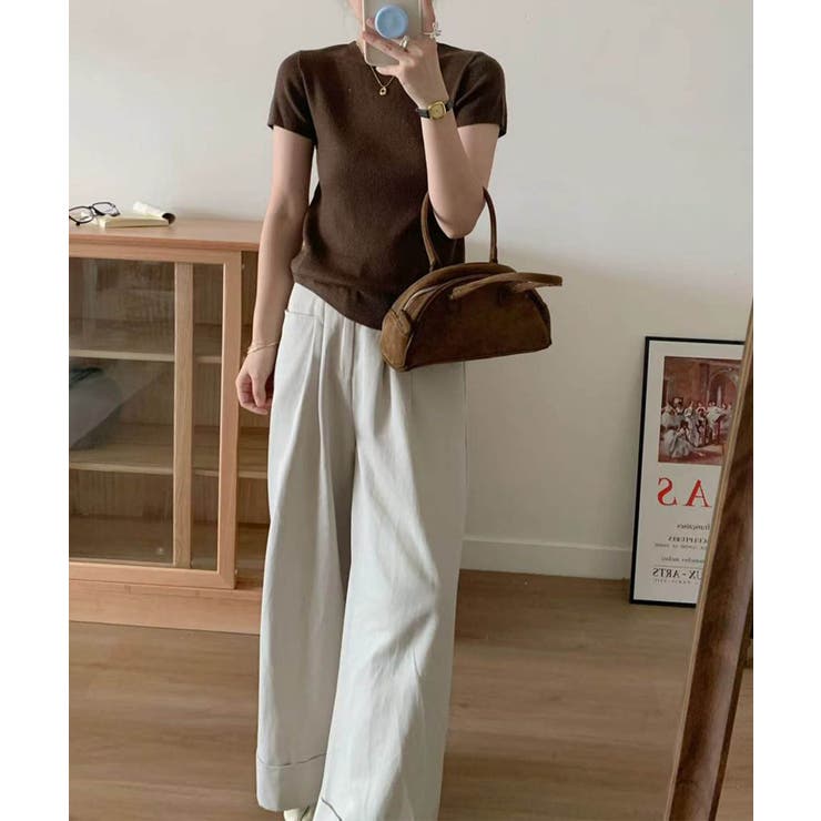 【aimoha】バックボタンデザイン半袖ハイネックトップス | aimoha  | 詳細画像2 