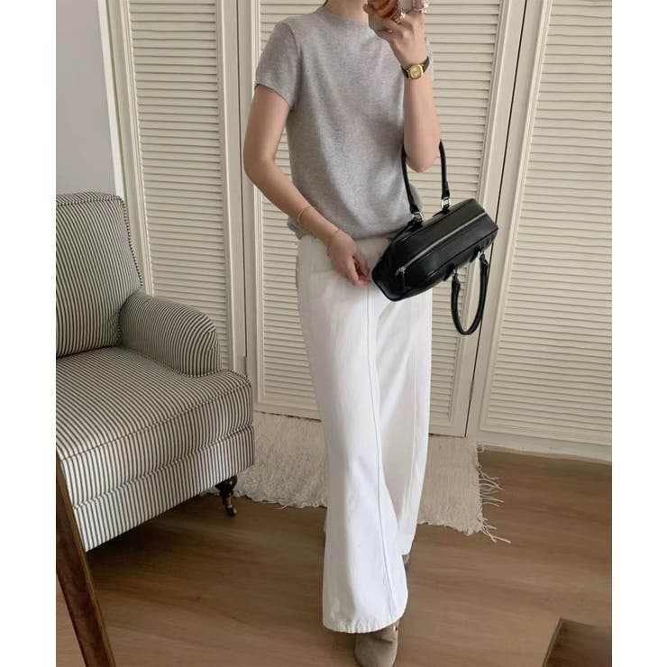 【aimoha】バックボタンデザイン半袖ハイネックトップス | aimoha  | 詳細画像24 