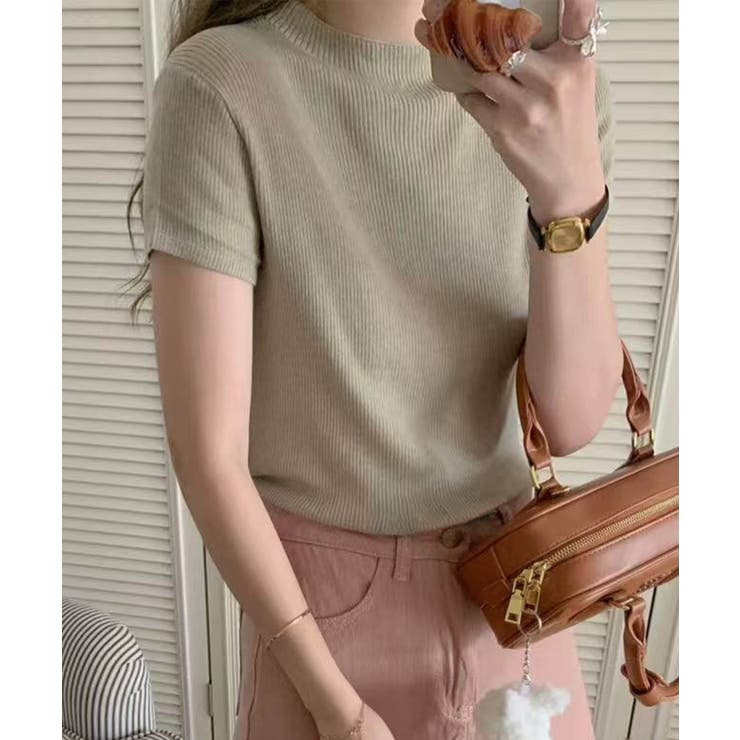 【aimoha】バックボタンデザイン半袖ハイネックトップス | aimoha  | 詳細画像7 