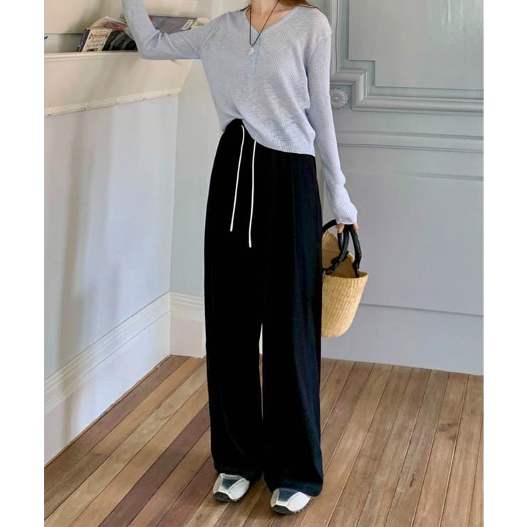 【aimoha】ハイウエストドレープストレートパンツ | aimoha  | 詳細画像6 