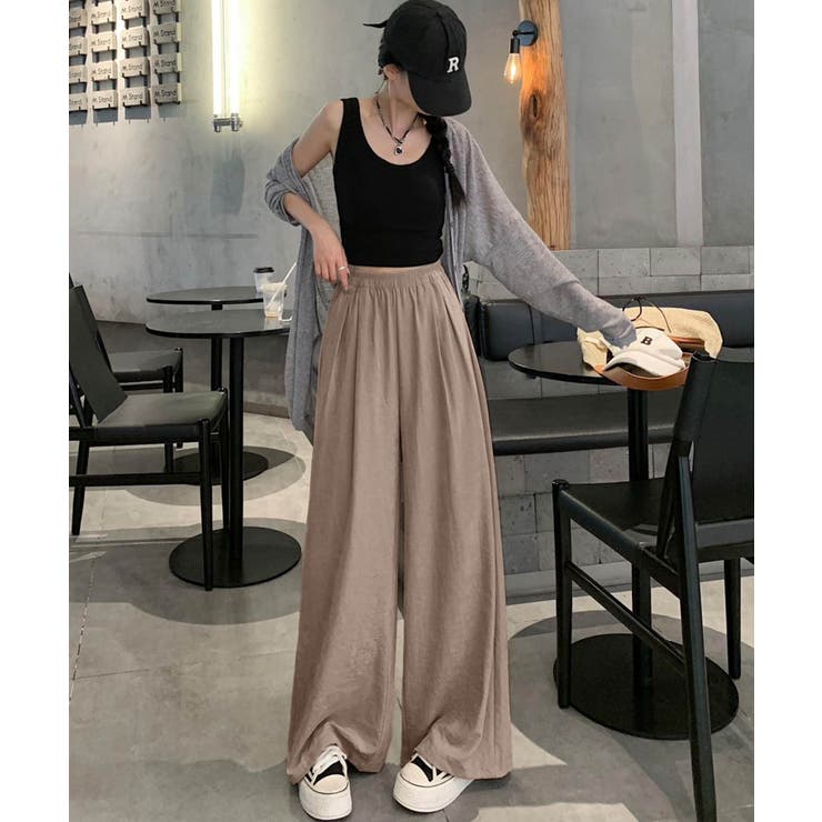 【aimoha】ハイウエストドレープワイドパンツ | aimoha  | 詳細画像12 