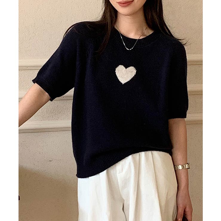 【aimoha】ハートモチーフニットトップス | aimoha  | 詳細画像3 
