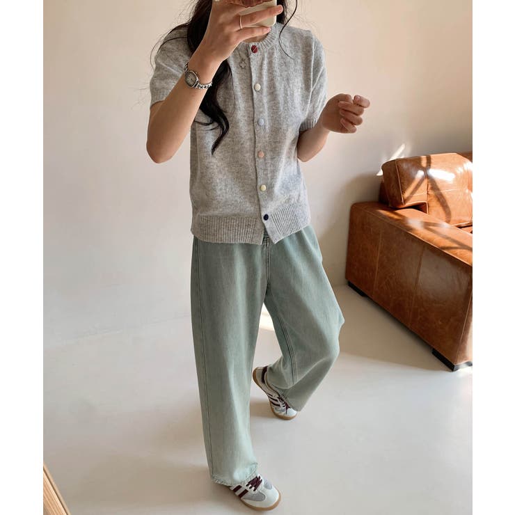 【aimoha】カラフルボタン ショートスリーブカーディガン 半袖 | aimoha  | 詳細画像10 