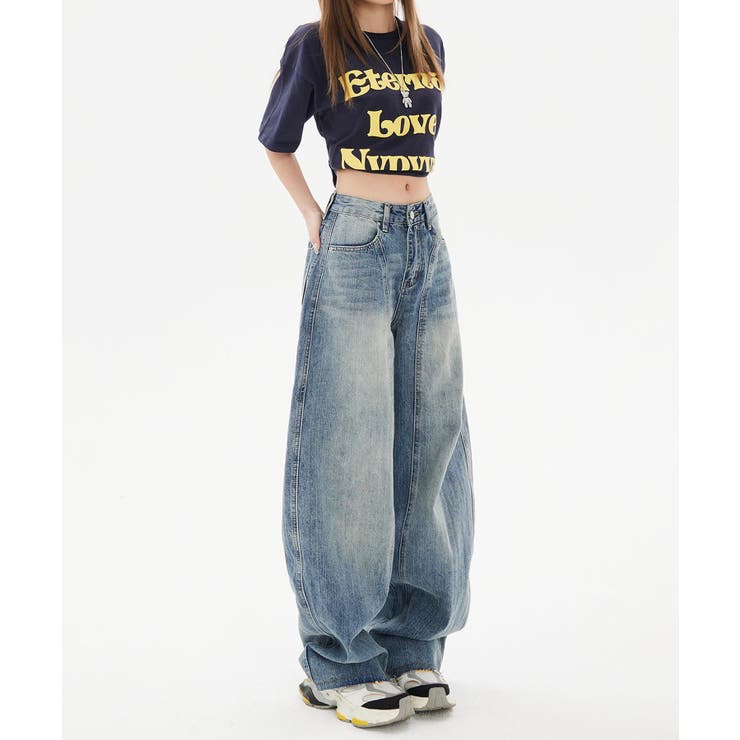 ワイドシルエットデニムパンツ[品番：XT000014094]｜HOOK