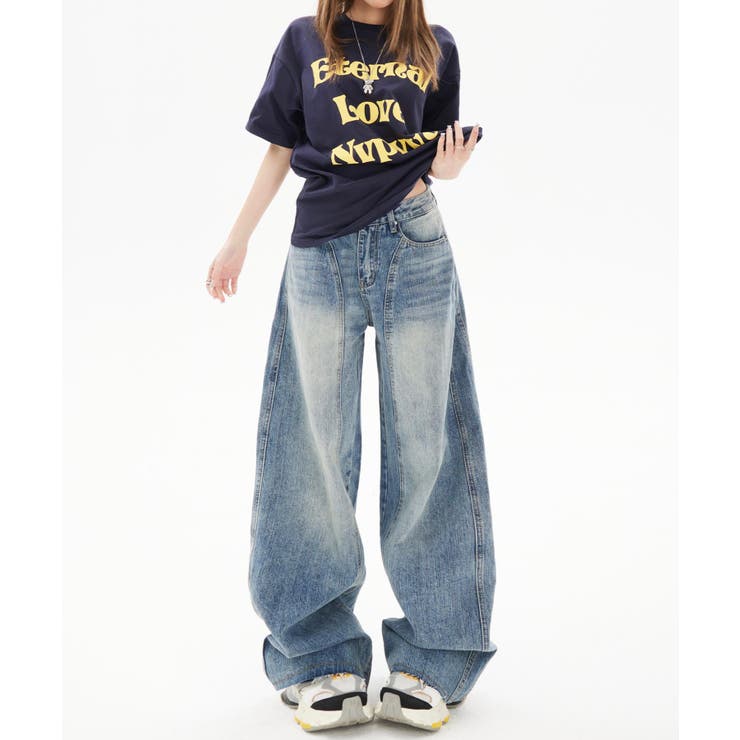 ワイドシルエットデニムパンツ[品番：XT000014094]｜HOOK