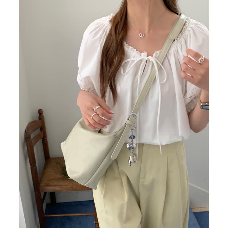 ハートリボンチャーム付きショルダーバッグ | aimoha  | 詳細画像8 