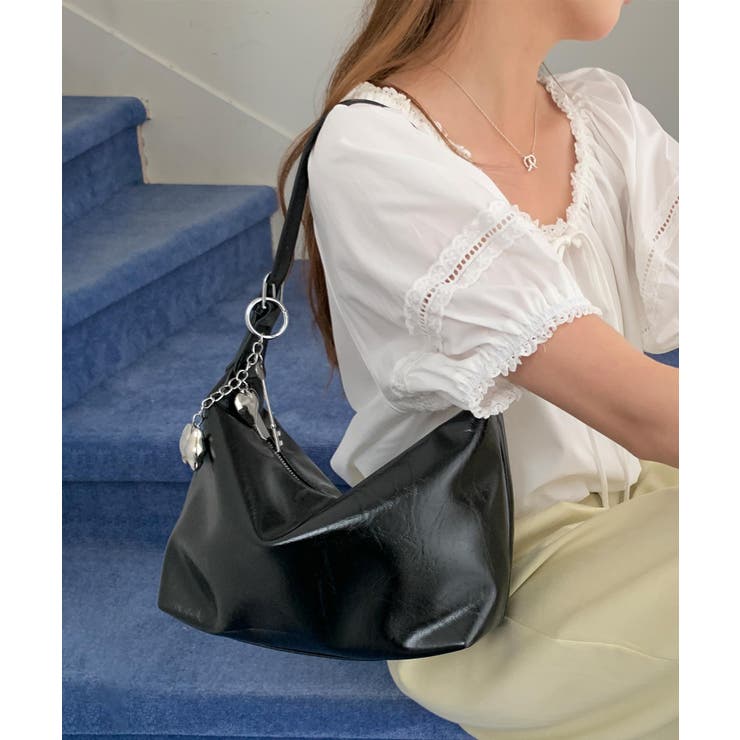 ハートリボンチャーム付きショルダーバッグ | aimoha  | 詳細画像15 