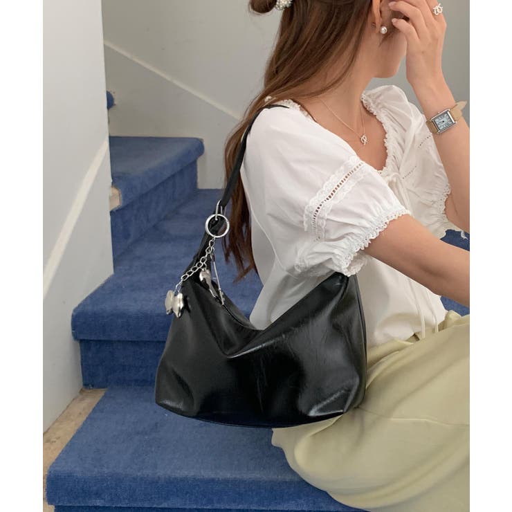 ハートリボンチャーム付きショルダーバッグ | aimoha  | 詳細画像17 