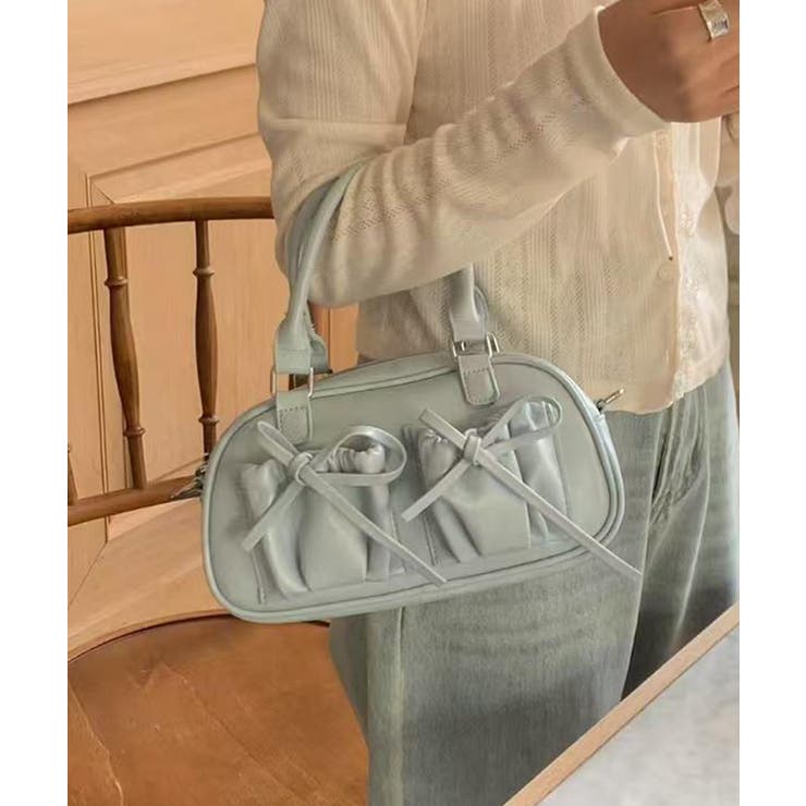 ブルー | PU 2WAYショルダーバッグ ハンドバッグ | aimoha 