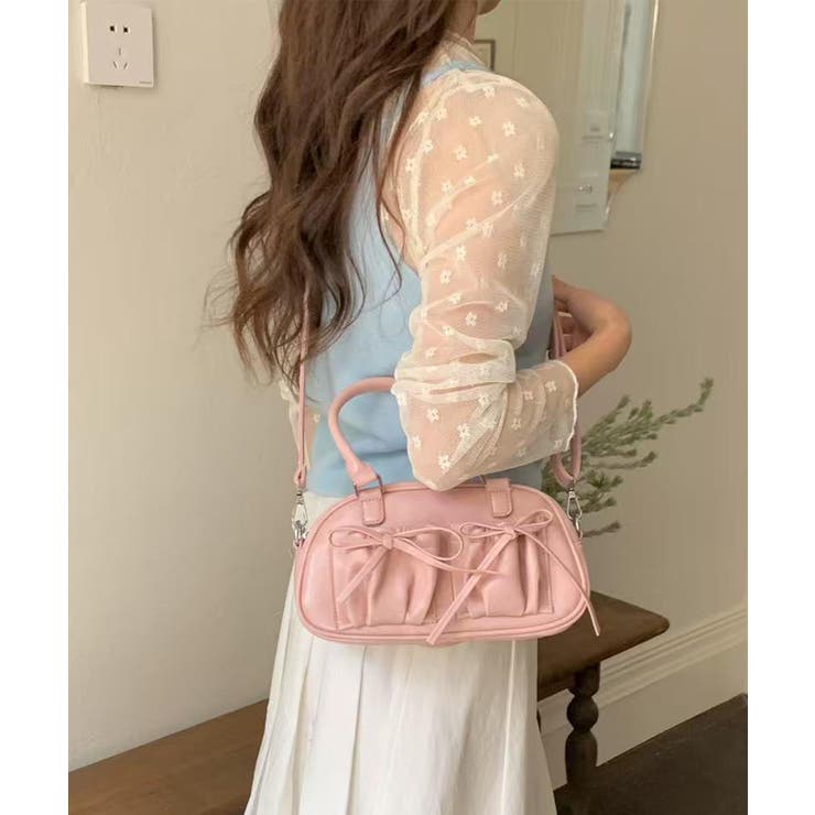 ピンク | PU 2WAYショルダーバッグ ハンドバッグ | aimoha 