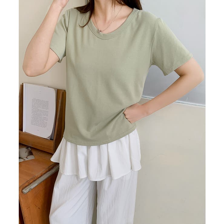 【aimoha】デイリーコットン混VネックTシャツ | aimoha  | 詳細画像22 