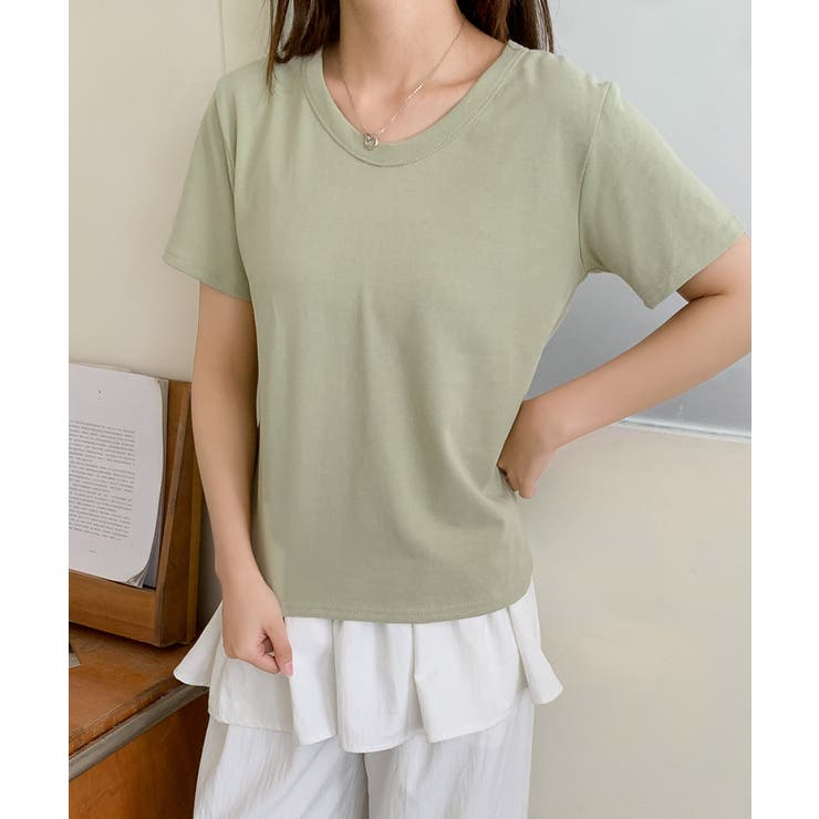 【aimoha】デイリーコットン混VネックTシャツ | aimoha  | 詳細画像25 