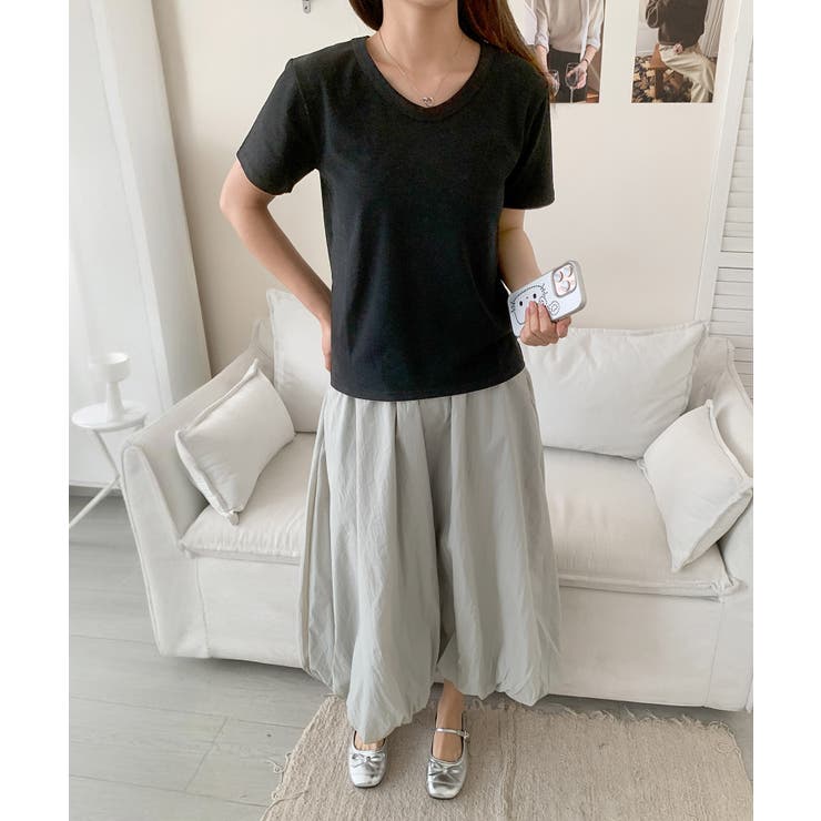 【aimoha】デイリーコットン混VネックTシャツ | aimoha  | 詳細画像6 