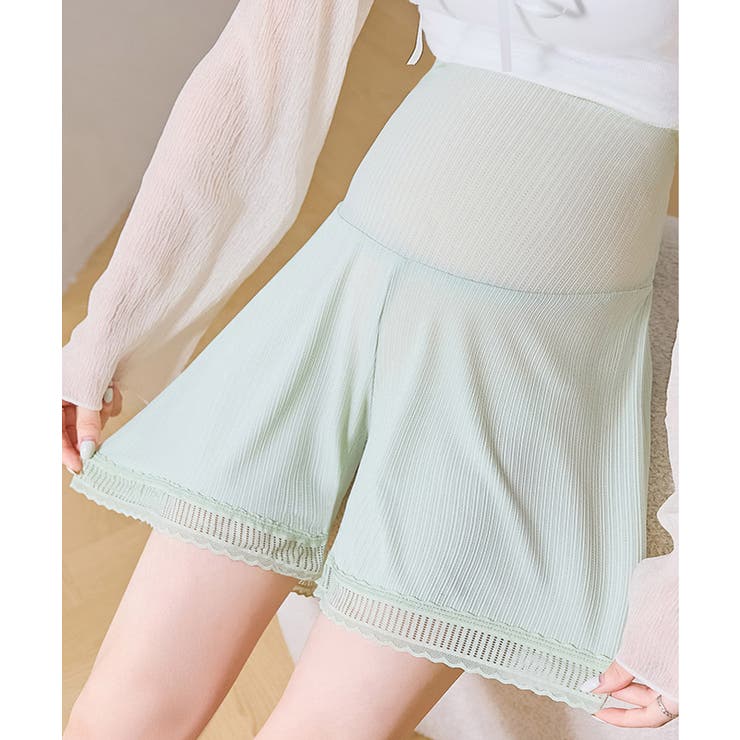 レースヘムマタニティショートパンツ | aimoha  | 詳細画像2 