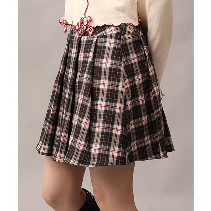 HOOK】for girls チェック柄ボックスプリーツスカート[品番