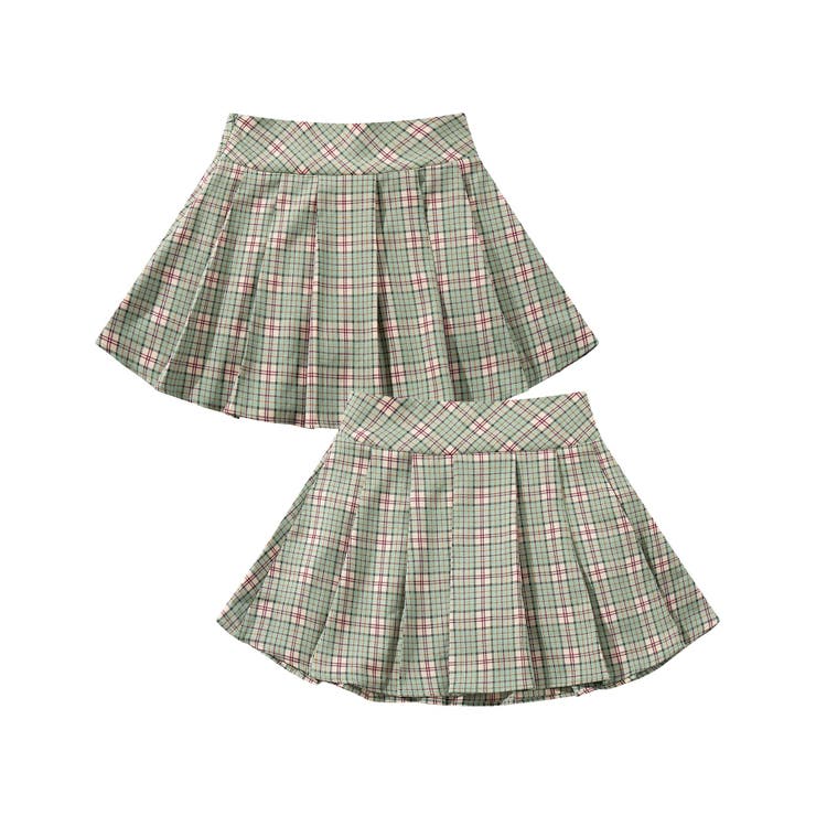 HOOK】for girls チェック柄ボックスプリーツスカート[品番