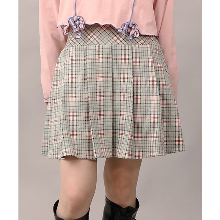 初売り 福袋 HOOK】for girls チェック柄ボックスプリーツスカート[品番 スカート
