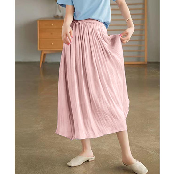 ピンク | シアープリーツスカート | aimoha 