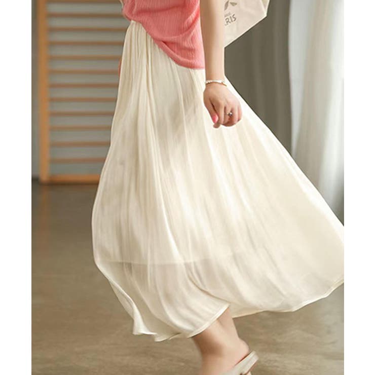 ベージュ | シアープリーツスカート | aimoha 