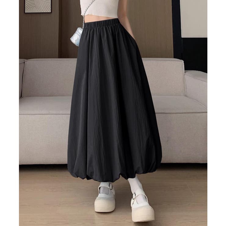 ブラック | バルーンロングスカート | aimoha 