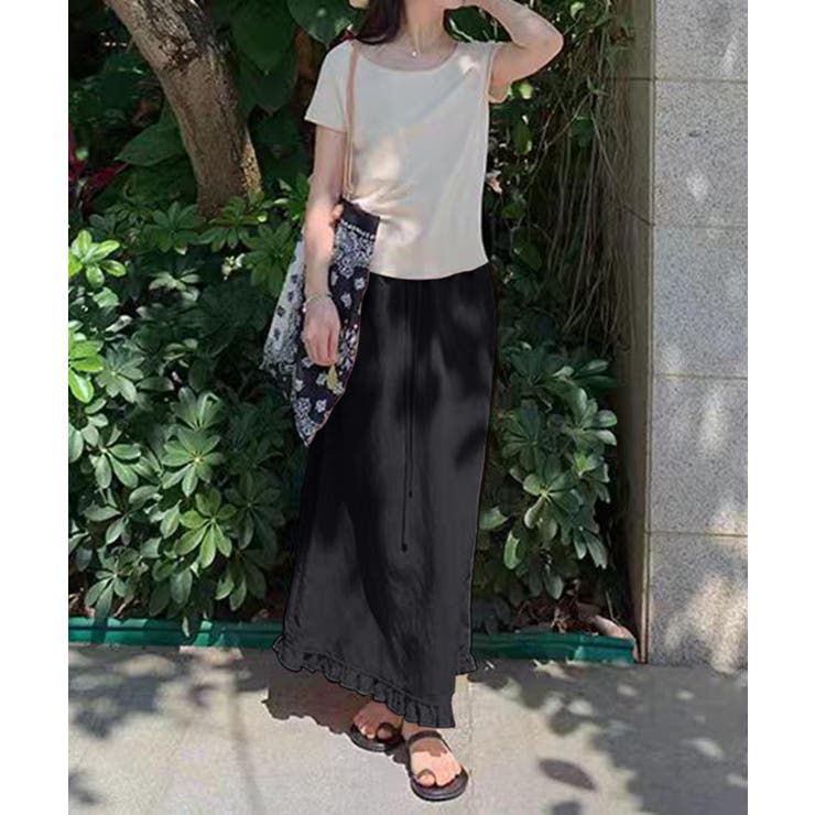 ブラック | ナチュラルストレートスカート | aimoha 